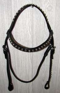 Western Brown Bling Horse Show Headstall RODEO Tack  