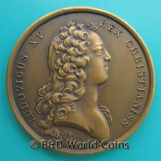 LUDOVICUS XV FRANCE FRENCH PERSEUS 41mm 36.5gr BRONZE MEDAL DUVIVIER 