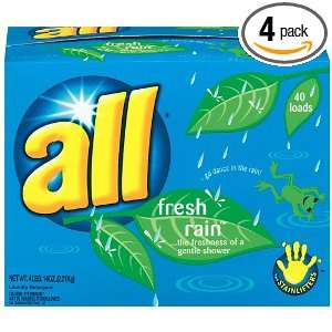 All Laundry Detergent, Powder, Fresh Rain Scent, 40 Load Boxes (Pack 