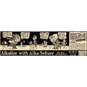  1938 Ad Alka Seltzer Tablets Headaches Reliever Cartoon   Original 