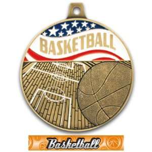  Hasty Awards 2.25 Americana Custom Basketball Medals GOLD 