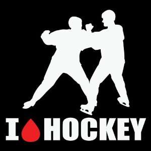  I Love Hockey Sticker fight fights give blood nhl 