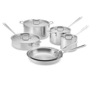 All Clad Tri Ply Stainless Steel Cookware Set, 10 Piece  