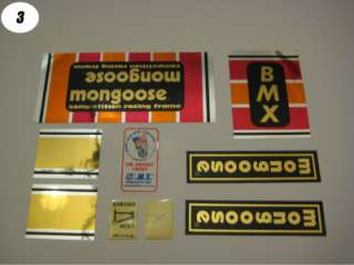 Mongoose decals Supergoose Team BMX vintage old school  