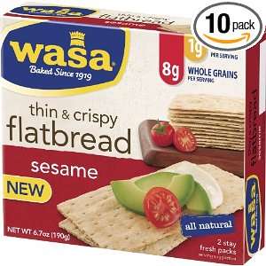 Wasa Flatbread, Sesame, 6.7 Ounce (Pack of 10)  Grocery 