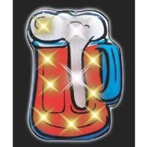    Blank beer mug magnetic blinking lights pin.