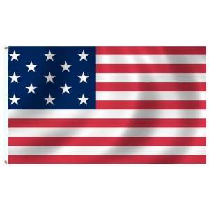  Historical U.S. Flag 4X6 Foot 13 Star Nylon Patio, Lawn 