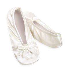  girls slippers with pearl accent absolutely beautiful dressy satin