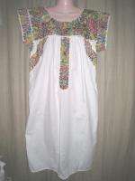 VINTAGE MEXICO WEDDING DRESS ~ HAND EMBROIDERED L   XL  