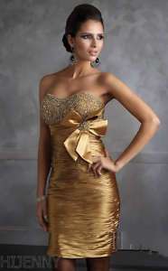 New short golden wedding dress/ party dress SZ custom  