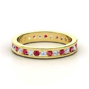  Alondra Eternity Band, 14K Yellow Gold Ring with Ruby 