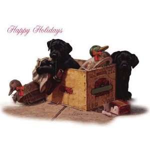 Ducks Unlimited Black Lab Puppies Christmas Card