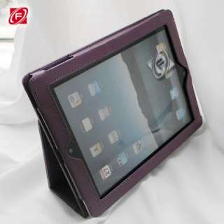 Leather Flip Stand Case Smart Cover F iPad 2 Hot pink  