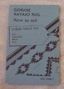 Genuine Navajo Rug How To Tell Indientification Weaving Guide BOOK 
