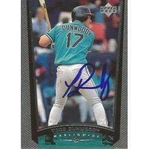  Todd Dunwoody Signed Florida Marlins 1999 UD Card Sports 