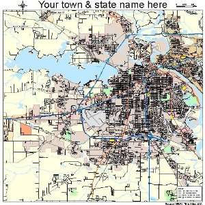  Street & Road Map of Shreveport, Louisiana LA   Printed 