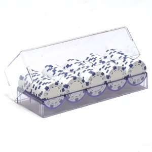    Two Toned Dice Chips (11.5g) 100 White w/ Tray Toys & Games