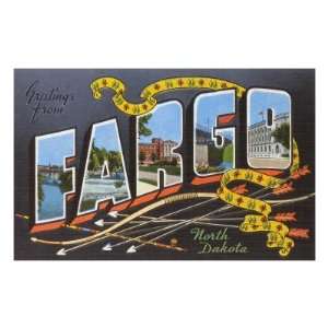  Greetings from Fargo, North Dakota Premium Poster Print 