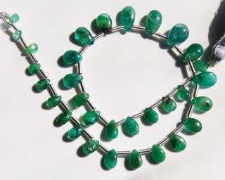Columbian Emerald Smooth Pear Briolette Beads 8  