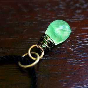  Green Chalcedony Uwea Wahi Pendant   handmade wirewrap 