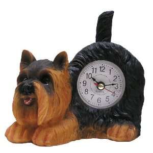  Dog Breed Wagging Tail Desk Clock   Yorkie Shaped 
