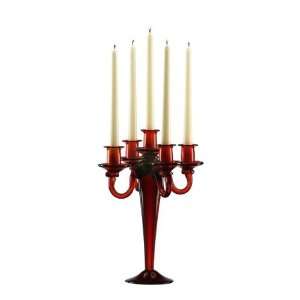  Red Five Light Candelabra Dimensions H14.5 W10