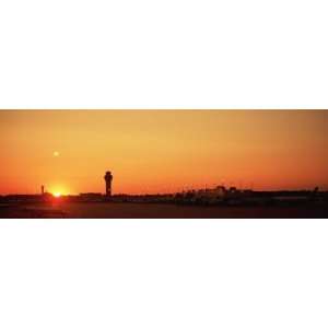 Sunset Over an Airport, OHare International Airport, Chicago 
