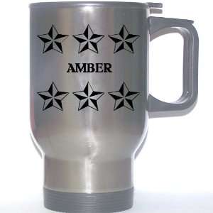  Personal Name Gift   AMBER Stainless Steel Mug (black 