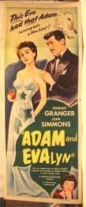 1950 Adam and Evalyn Movie Poster Universal Jean Simmons Stewart 