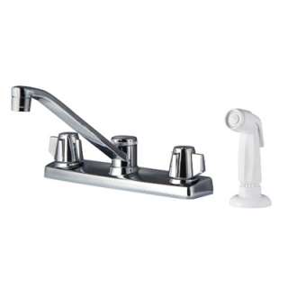   Polished Chrome Two Handle Kitchen Faucet with sprayer G1355000  