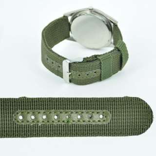 Quartz Military Army Mens Watch Green Nightvision Dial  
