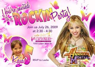 Personalized Photo Hannah Montana Invite  