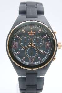 New Adidas Cambridge Chronograph Black Acrylic Rose Gold Watch 45mm 