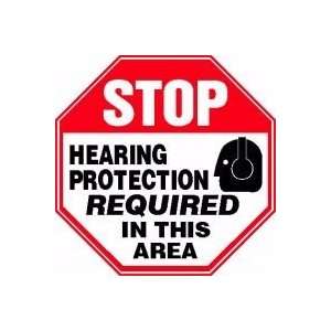 STOP HEARING PROTECTION REQUIRED IN THIS AREA (W/GRAPHIC) Sign   12 x 