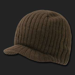 Brown Campus Knit Visor Beanie Jeep Cap Caps Hat Hats  