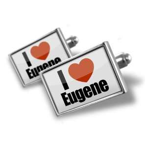 Cufflinks I Love Eugene region Oregon, United States   Hand Made 