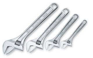 JH WILLIAMS 4 PIECE CHROME ADJUSTABLE WRENCH SET 13342  