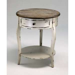   Design 02469 Distressed White And Gray Abelard Side Table Home