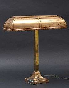 Vintage Art Deco Bronze Library Desk Lamp Circa 1920  