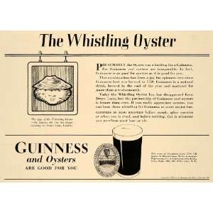  1937 Ad Whistling Oyster Guinness Inn Drury Lane London 