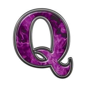  Reflective Letter Q with Inferno Purple Flames   1.5 h 