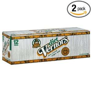 Vernors Ginger Ale Diet, 12 Ounce (Pack of 2)  Grocery 