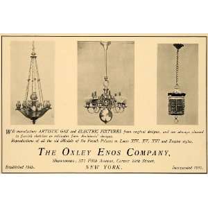   Lighting Fixtures Oxley Enos Chandelier Decorative   Original Print Ad