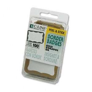   Name Badges, 2 x 3 1/2, Gold, 100/Box CLI92266