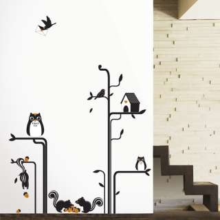 Owl Graphic Tree wall decals vinyl stickers