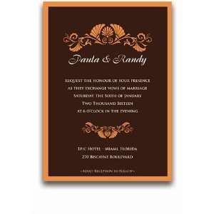   150 Rectangular Wedding Invitations   Vizcaya Copper