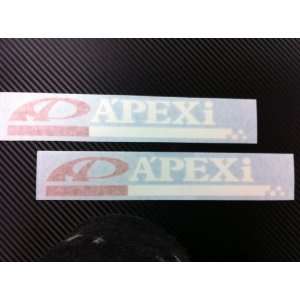  2x Apex Racing Decal Sticker (New) white with red 9x1.4 