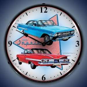  1960 Chevy Impala Large Lighted Wall Clock Everything 