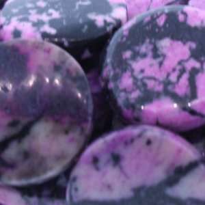  Dyed Sugilite  Puffy Disc Plain   20mm Diameter, Sold by 16 Inch 