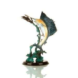    Bronze Sailfish Coastal Sculpture Ballyhoo for sail